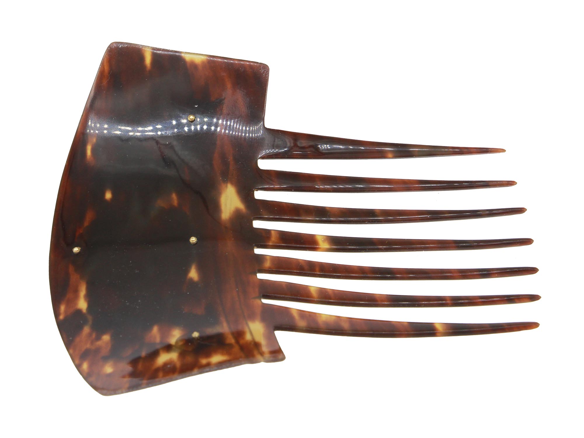 A RUSSIAN SHELL GEMSTONES ENAMEL HAIR COMB PIC-3